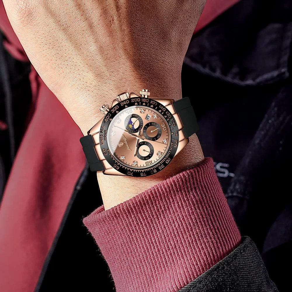 POEDAGAR High Quality Luxury Men Wristwatch Waterproof Luminous Chronograph Date Men's Quartz Watch Outdoor Fashion Man Watches